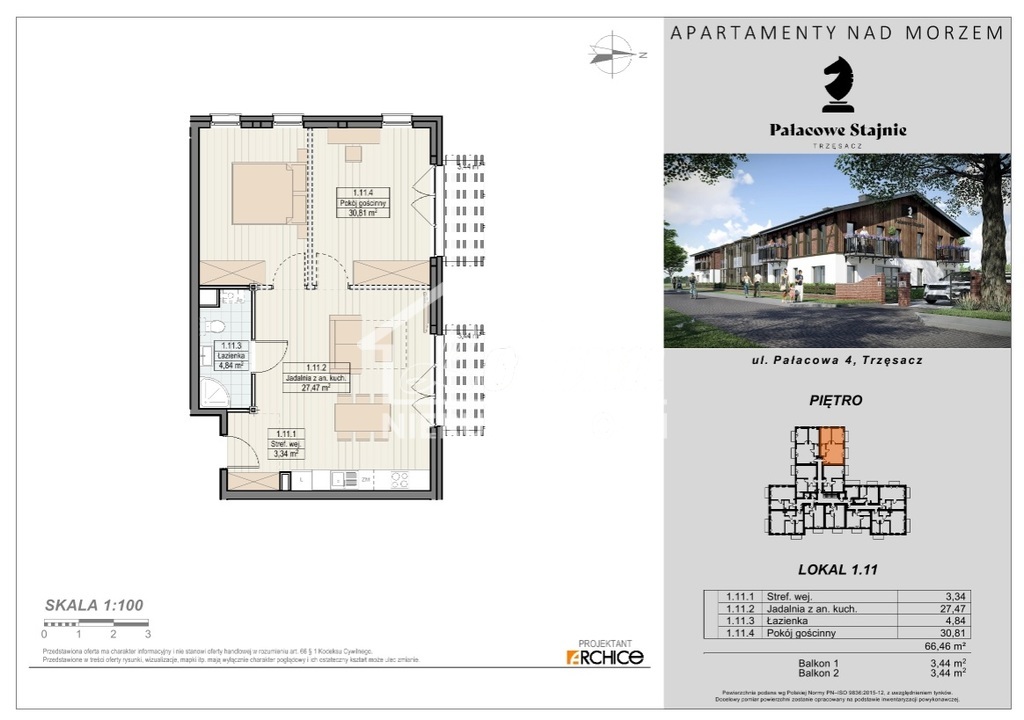 Mieszkanie 66,66&nbsp;m², Trzęsacz - zdjęcie 10