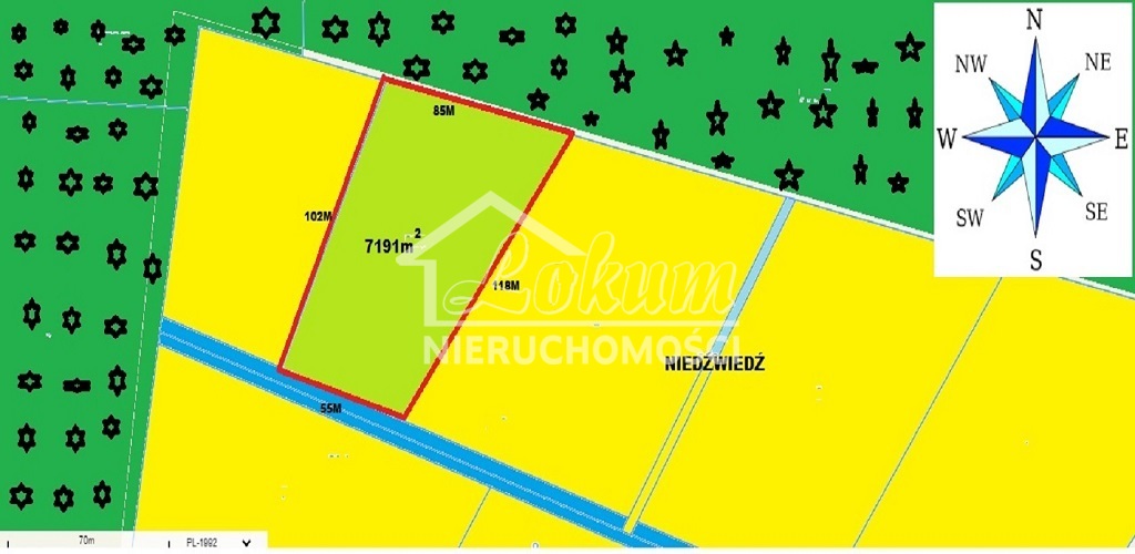 Działka budowlana 7191&nbsp;m², Niedźwiedź - zdjęcie 1