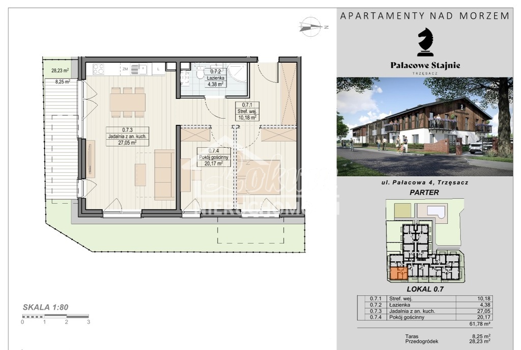 Mieszkanie 61,63&nbsp;m², Trzęsacz - zdjęcie 11