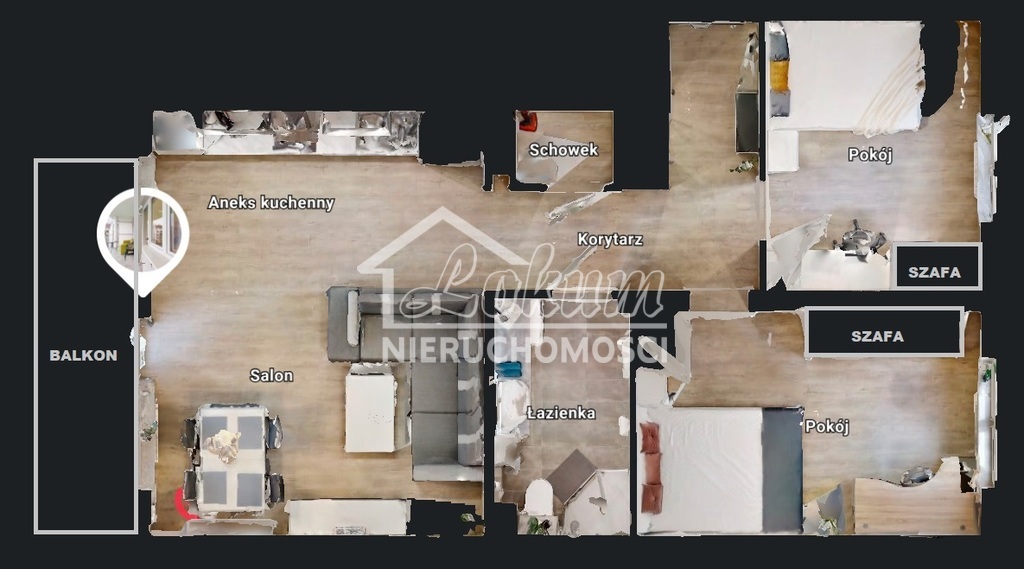 Mieszkanie 67&nbsp;m², Szczecin, Nowe Miasto, Stefana Lewandowskiego - zdjęcie 2