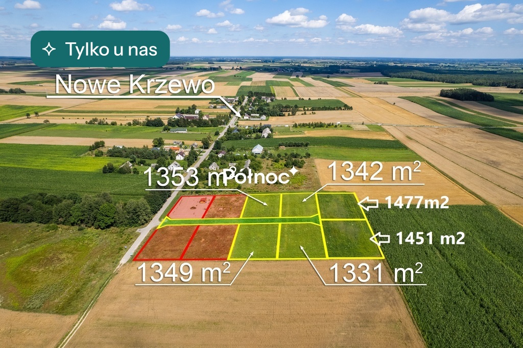Działka budowlana 1477&nbsp;m², Krzewo - zdjęcie 1