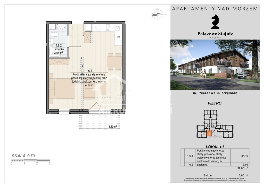Mieszkanie 37,85&nbsp;m², Trzęsacz - zdjęcie 8