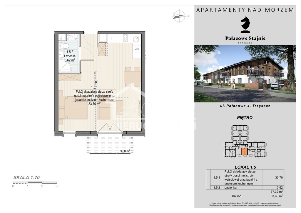 Mieszkanie 37,32&nbsp;m², Trzęsacz - zdjęcie 8