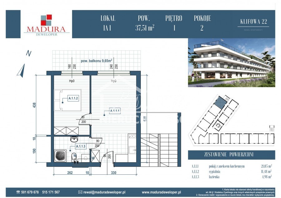 Mieszkanie 37,51&nbsp;m², Rewal - zdjęcie 9