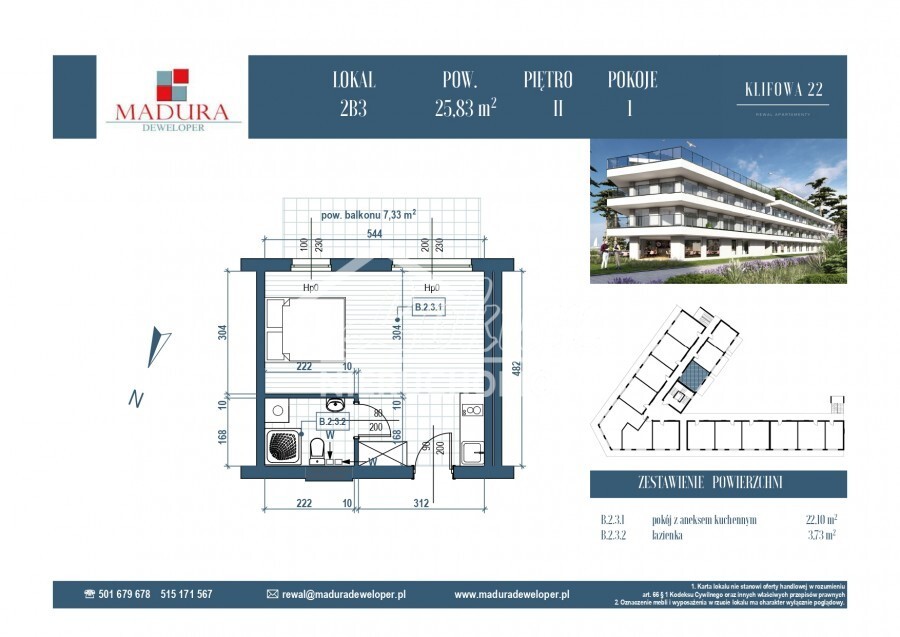Mieszkanie 25,83&nbsp;m², Rewal - zdjęcie 9
