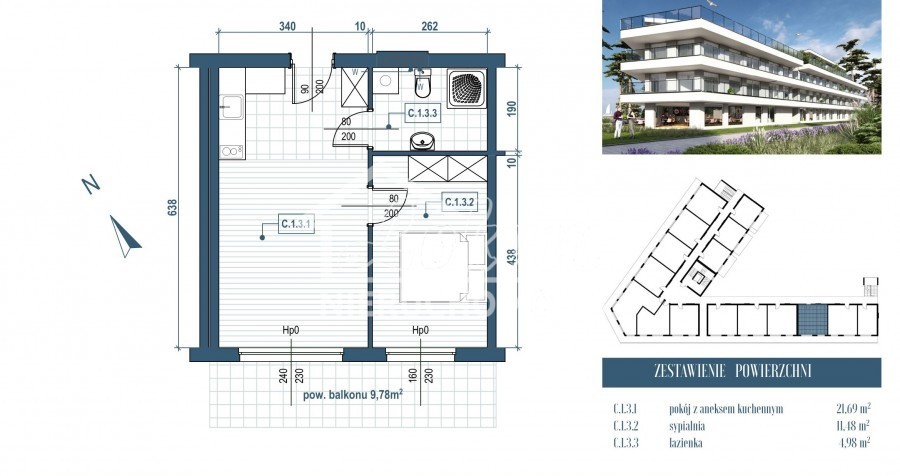 Mieszkanie 38,15&nbsp;m², Rewal - zdjęcie 11