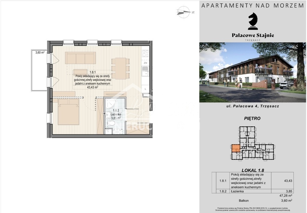 Mieszkanie 47,28&nbsp;m², Trzęsacz - zdjęcie 9