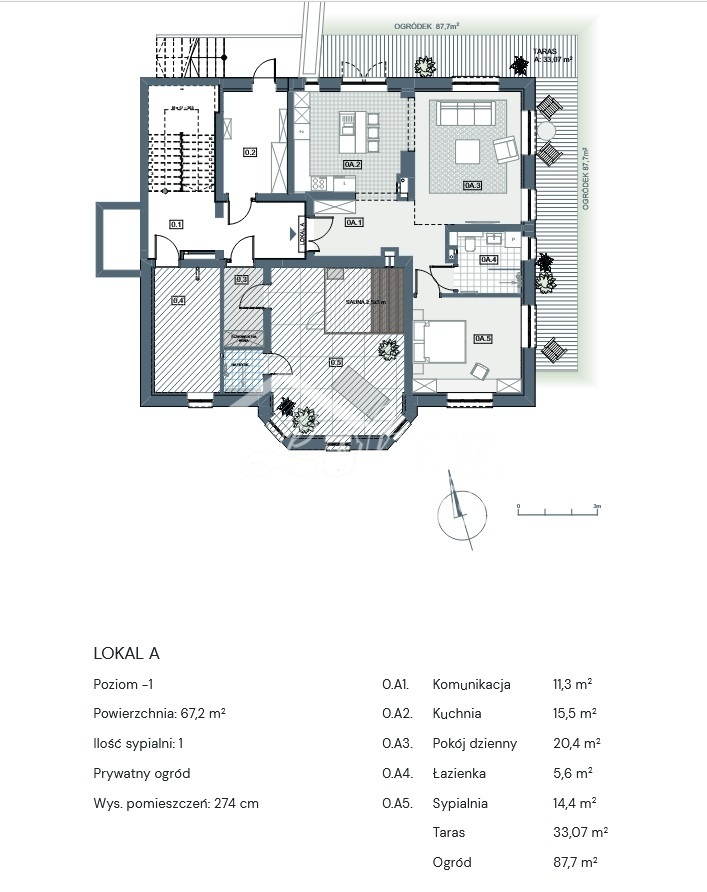 Mieszkanie 67,87&nbsp;m², Szczecin, Pogodno, ks. Bolesława Domańskiego - zdjęcie 9