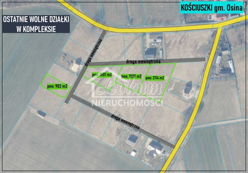 Działka budowlana 1507 m², Kościuszki - zdjęcie 3