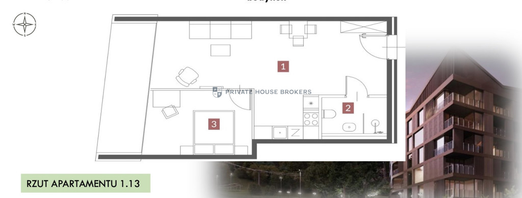 Mieszkanie 50,48 m², Ustroń, 3 Maja - zdjęcie 6