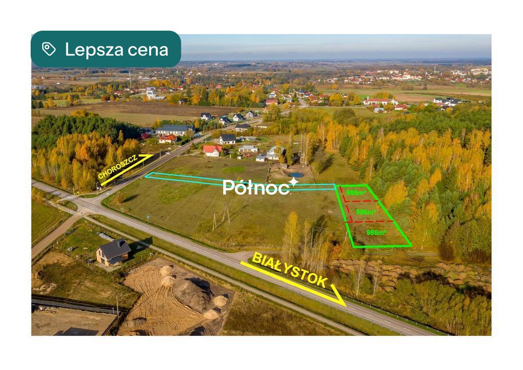 Działka budowlana 981&nbsp;m², Choroszcz, Zastawie II - zdjęcie 2