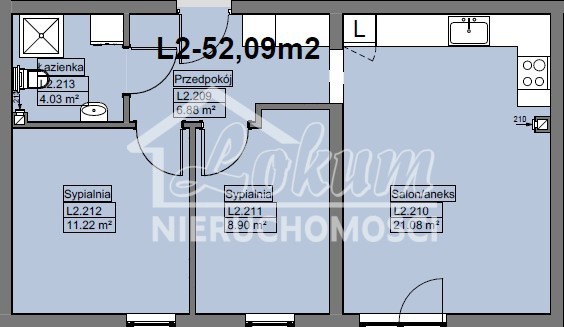 Mieszkanie 52,11&nbsp;m², Police, Grunwaldzka - zdjęcie 4