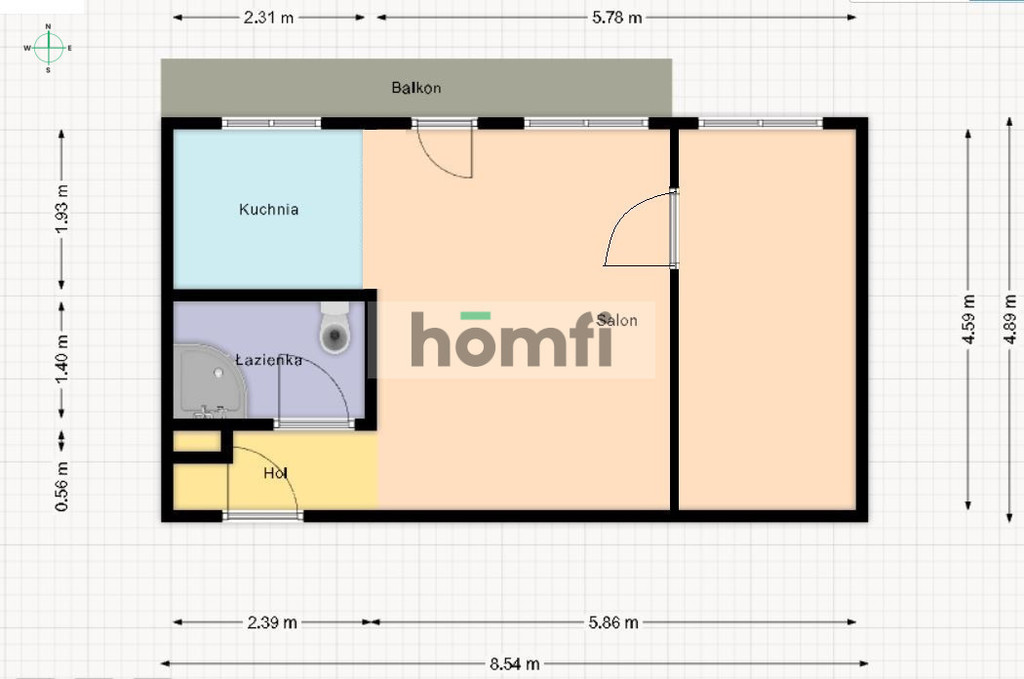 Mieszkanie 33,46 m², Łódź, Polesie, Marcina Kasprzaka - zdjęcie 9