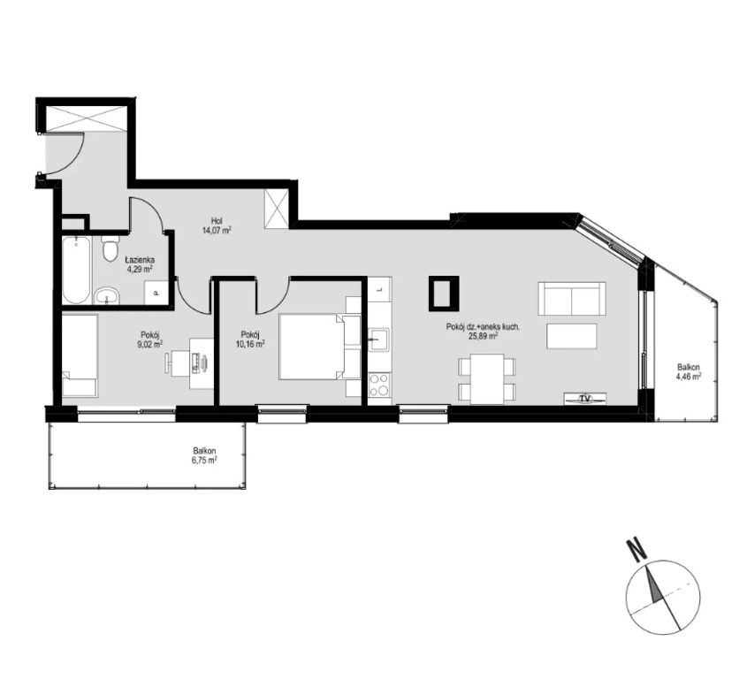 Mieszkanie 63,43 m², Kraków, Prądnik Czerwony, Józefa Łepkowskiego - zdjęcie 4
