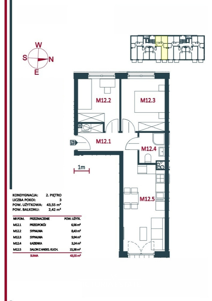 Mieszkanie 44,66 m², Kraków, Nowa Huta, Edwarda Szymańskiego - zdjęcie 4