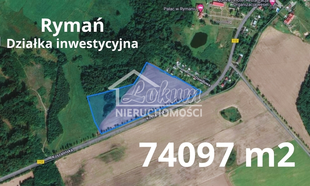 Działka inwestycyjna 7,41 ha, Rymań, Koszalińska - zdjęcie 1
