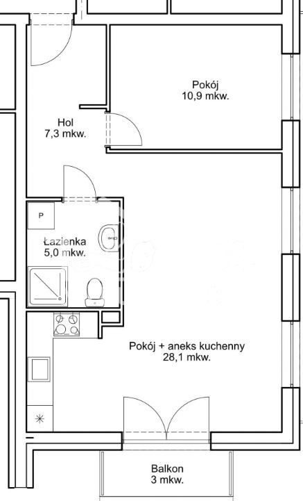 Mieszkanie 51,3&nbsp;m², Goleniów, Fryderyka Chopina - zdjęcie 4