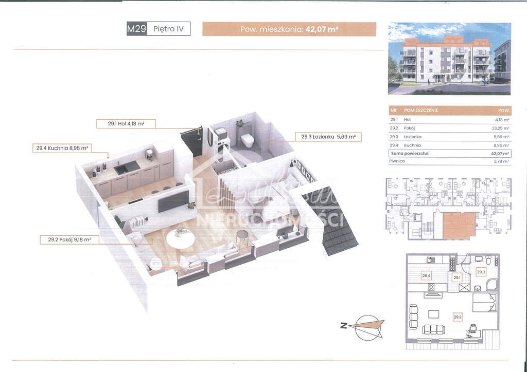 Mieszkanie 42,08&nbsp;m², Szczecin - zdjęcie 1