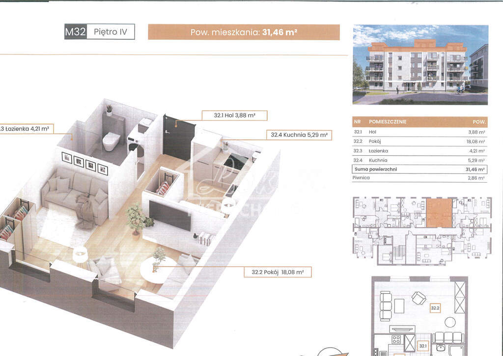 Mieszkanie 31,24&nbsp;m², Szczecin - zdjęcie 1