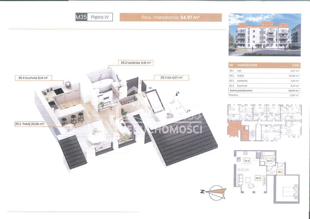 Mieszkanie 38,5&nbsp;m², Szczecin - zdjęcie 1