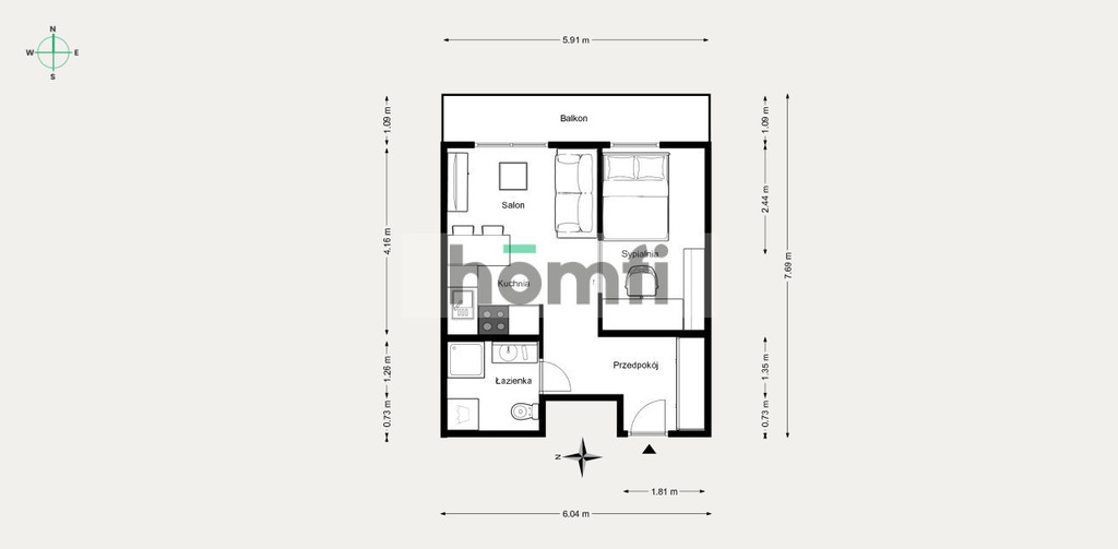 Mieszkanie 35,62 m², Kraków, Nowa Huta, Sołtysowska - zdjęcie 14