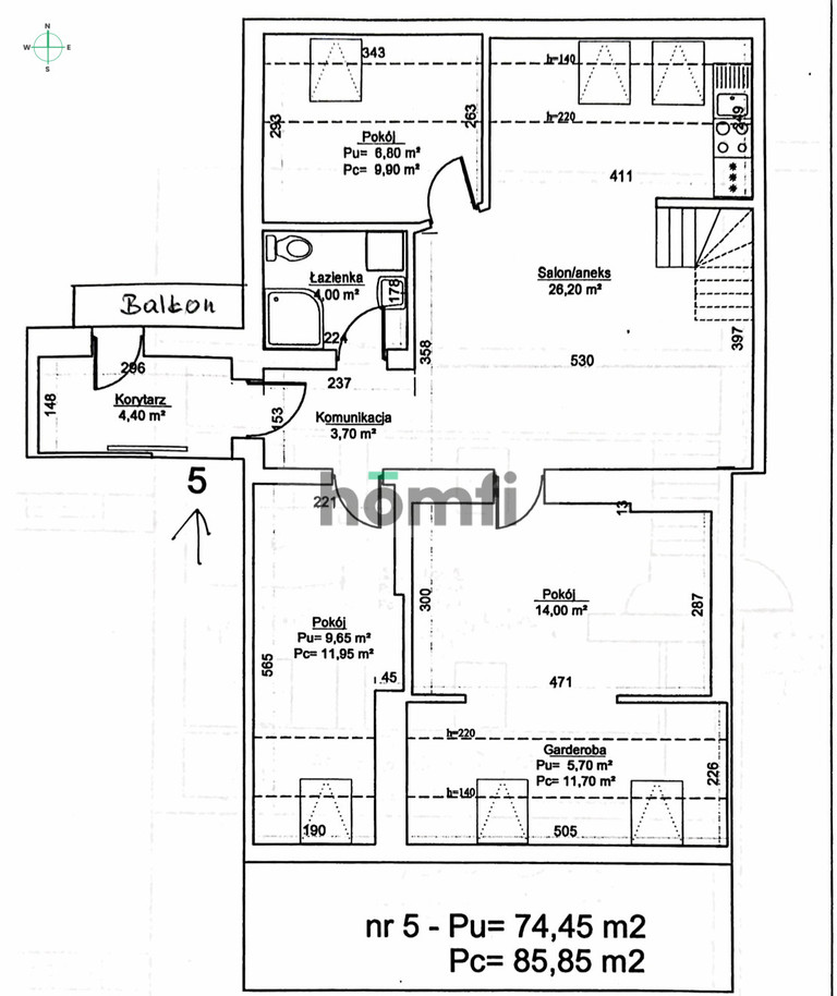 Mieszkanie 74,45&nbsp;m², Węgorzewo, 11 Listopada - zdjęcie 2