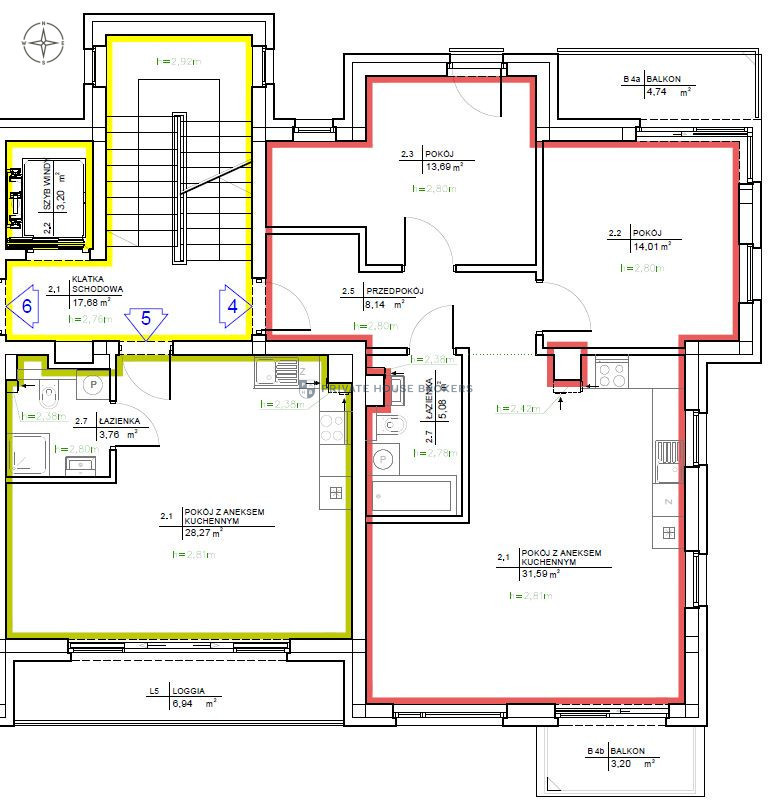 Mieszkanie 72,51 m², Kraków, Wola Justowska, Królowej Jadwigi - zdjęcie 11