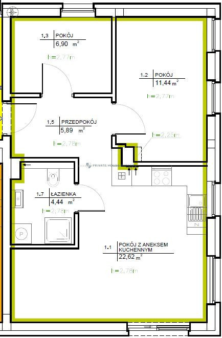Mieszkanie 51,29 m², Kraków, Wola Justowska, Królowej Jadwigi - zdjęcie 11