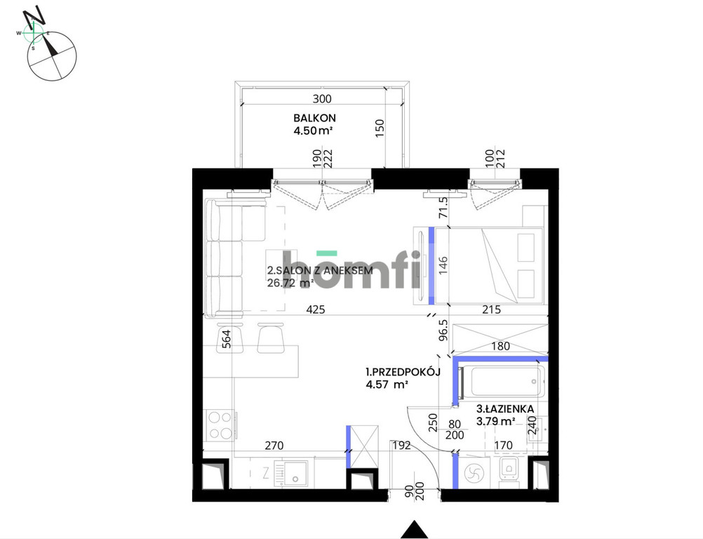 Mieszkanie 35,08&nbsp;m², Wrocław, Krzyki, Pabianicka - zdjęcie 5