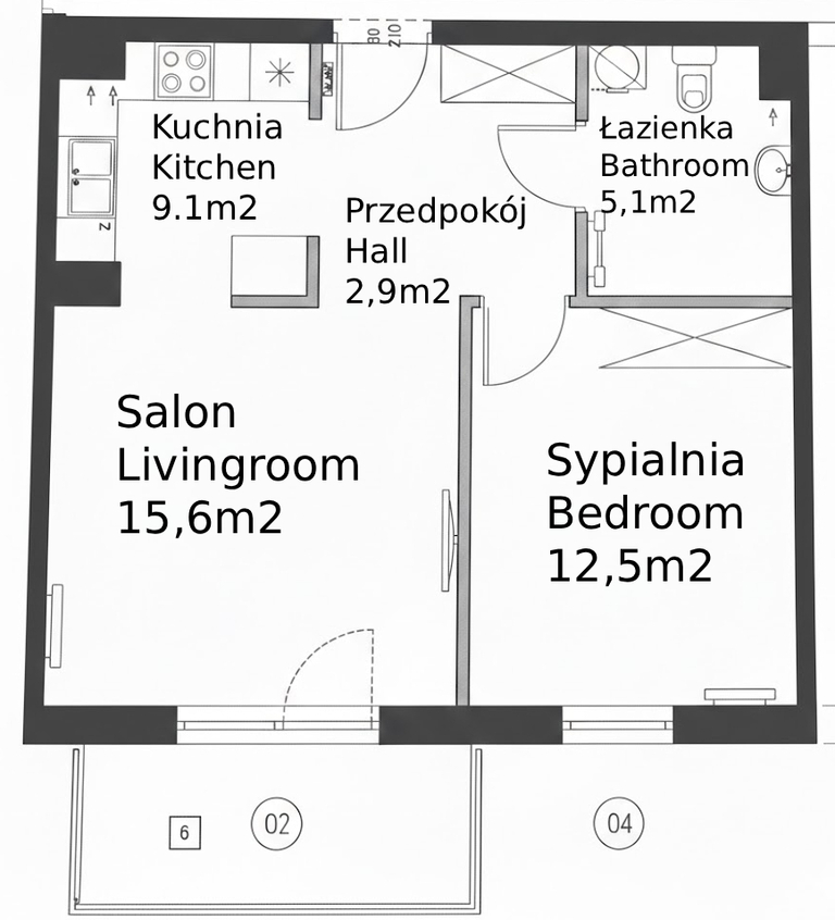 Mieszkanie 46,05 m², Radom, Glinice, Kazimierza Promyka - zdjęcie 17
