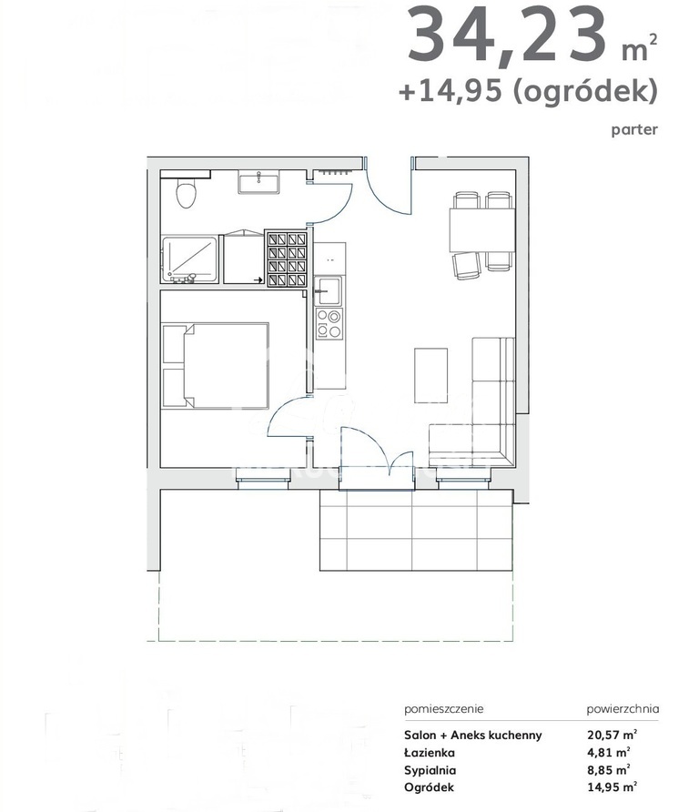 Mieszkanie 34,23&nbsp;m², Pobierowo - zdjęcie 9