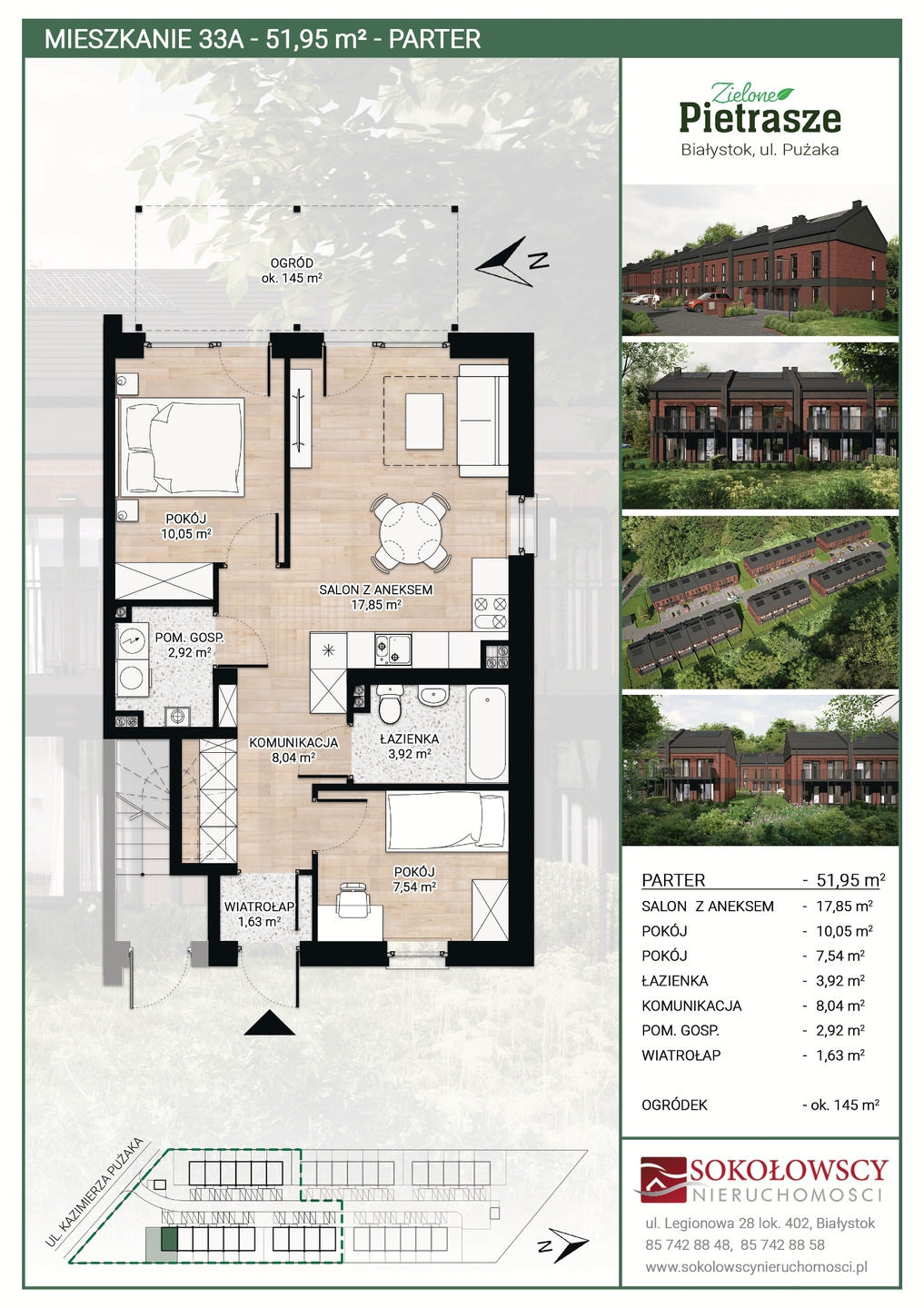 ***NOWA INWESTYCJA*** Jaroszówka, ul. Pużaka, mieszkanie 51,95 m2 z ogródkiem - zdjęcie 10