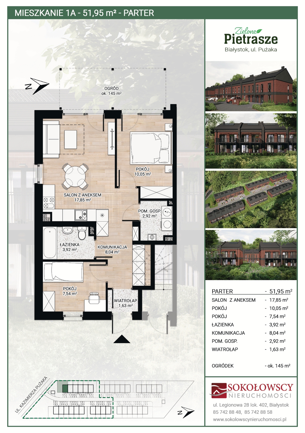 ***NOWA INWESTYCJA*** Jaroszówka, ul. Pużaka, mieszkanie 51,95 m2 z ogródkiem - zdjęcie 8