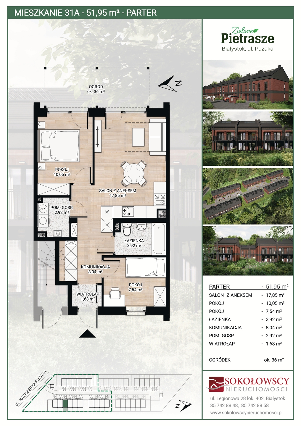 ***NOWA INWESTYCJA*** Jaroszówka, ul. Pużaka, mieszkanie 51,95 m2 z ogródkiem - zdjęcie 7