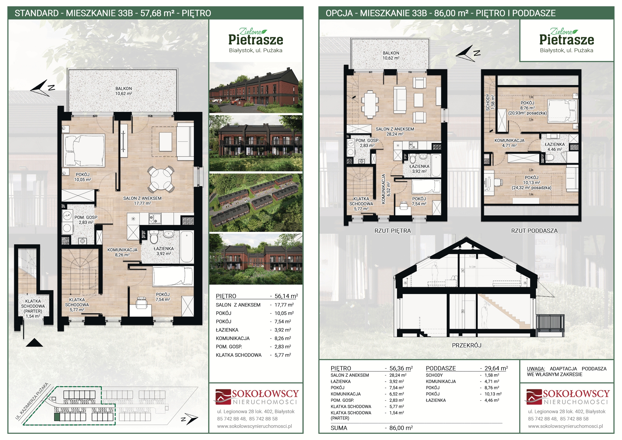 ***NOWA INWESTYCJA*** Jaroszówka, ul. Pużaka, mieszkanie 51,95 m2 z ogródkiem - zdjęcie 11