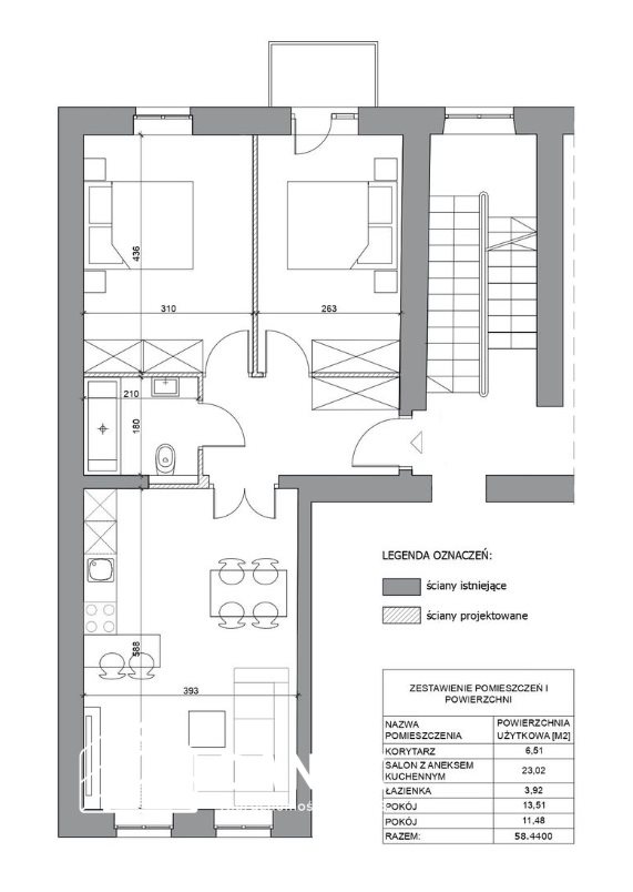 Mieszkanie 56&nbsp;m², Kraków, Kalwaryjska - zdjęcie 6