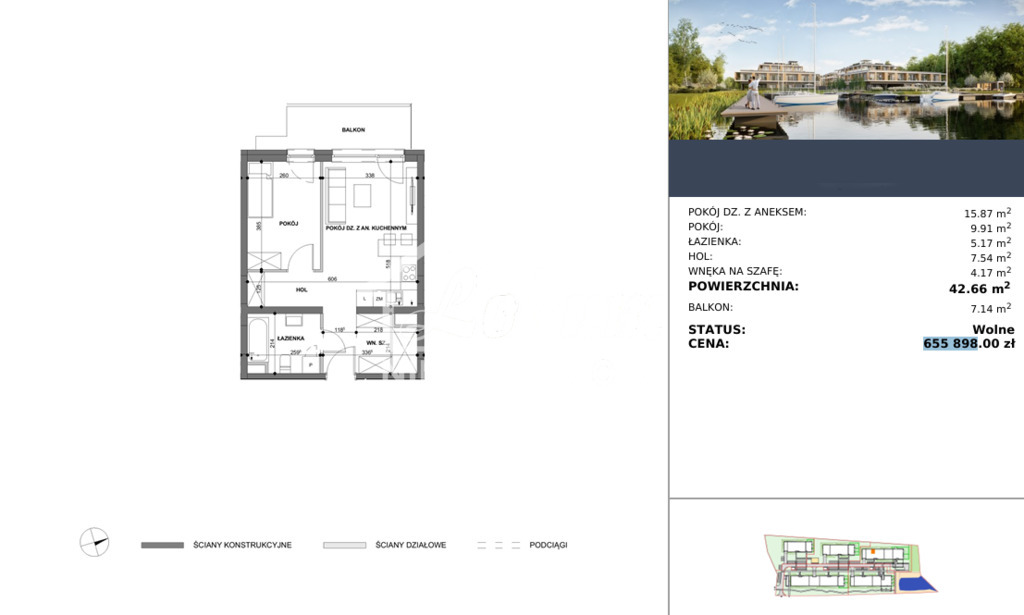 Mieszkanie 42,66&nbsp;m², Szczecin - zdjęcie 6