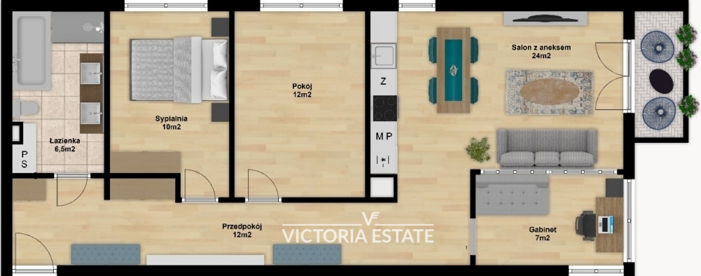 Mieszkanie 71,59&nbsp;m², Kraków, Prądnik Biały, Stefana Banacha - zdjęcie 12