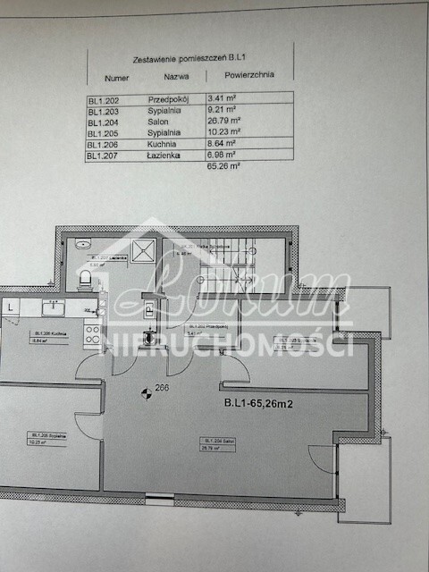 Mieszkanie 65,26 m², Police - zdjęcie 2