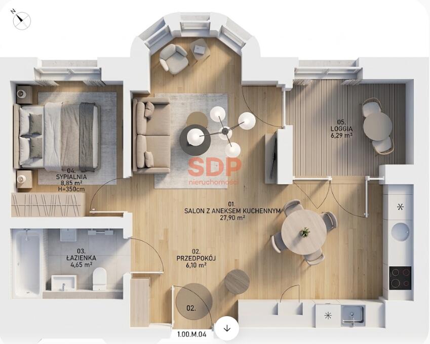 Mieszkanie 47&nbsp;m², Wrocław, Sudecka - zdjęcie 3