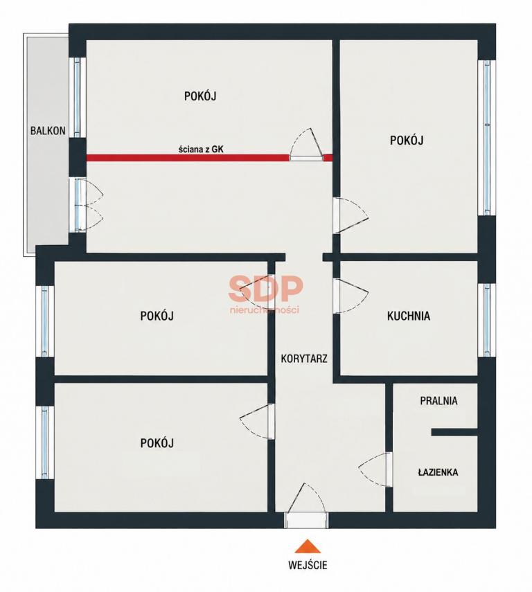 Mieszkanie 69&nbsp;m², Wrocław, Orzechowa - zdjęcie 5