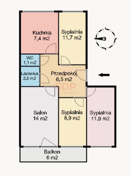 Mieszkanie 66 m², Wrocław, Krynicka - zdjęcie 6