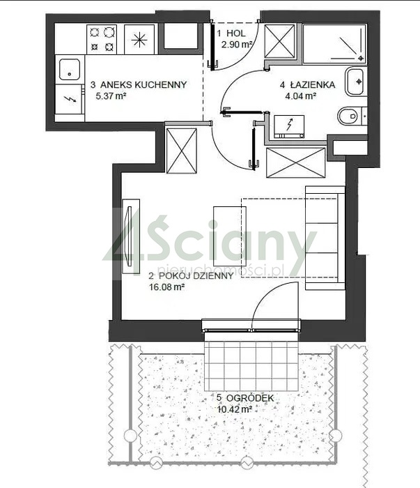 Mieszkanie 29&nbsp;m², Warszawa, Mariana Zdziechowskiego - zdjęcie 4