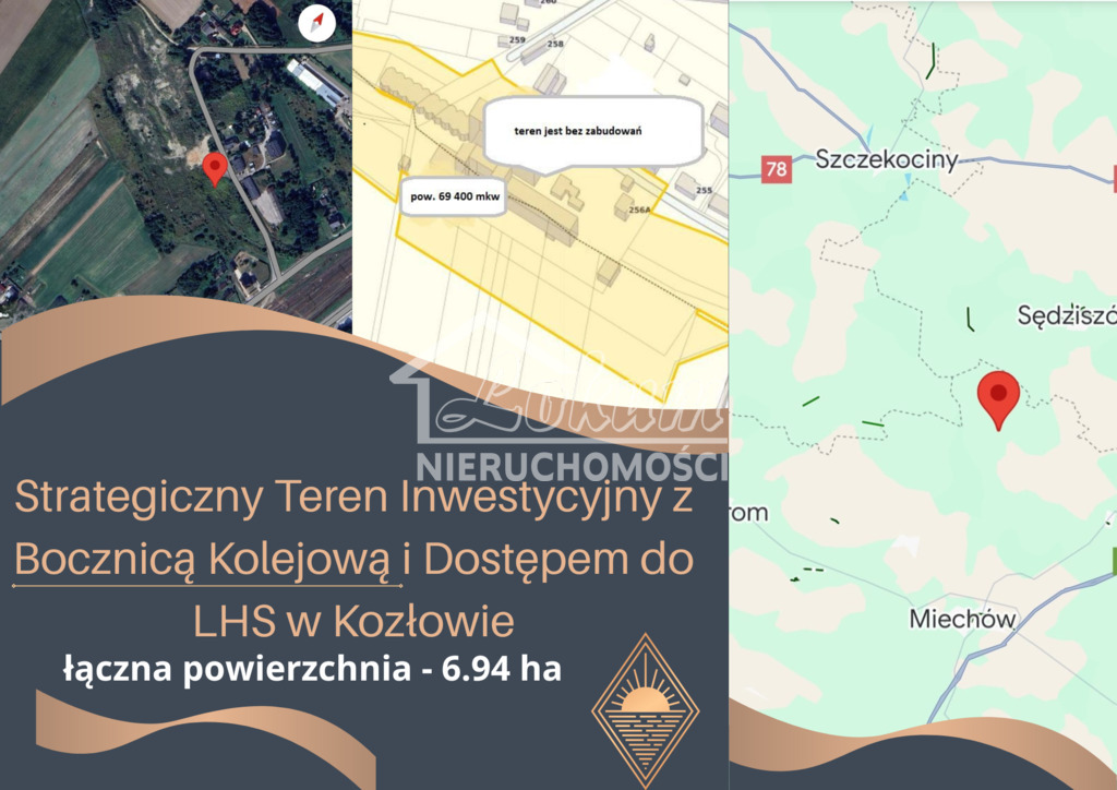 Działka inwestycyjna 6,94 ha, Kozłów - zdjęcie 1