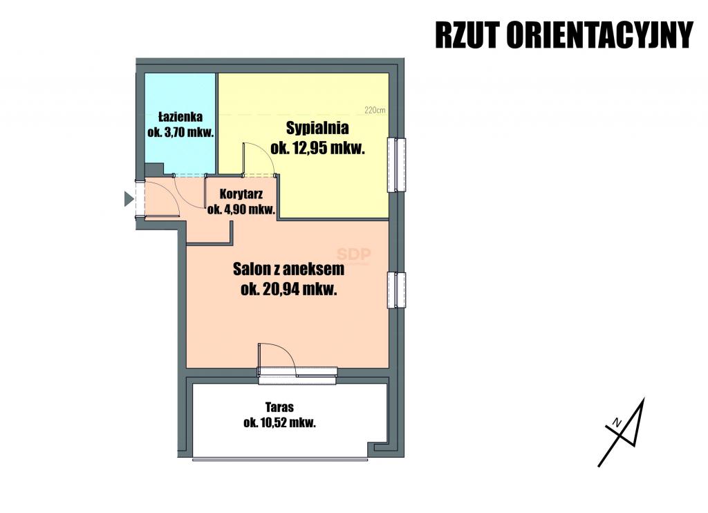 Mieszkanie 44 m², Siechnice, Świętego Krzyża - zdjęcie 4