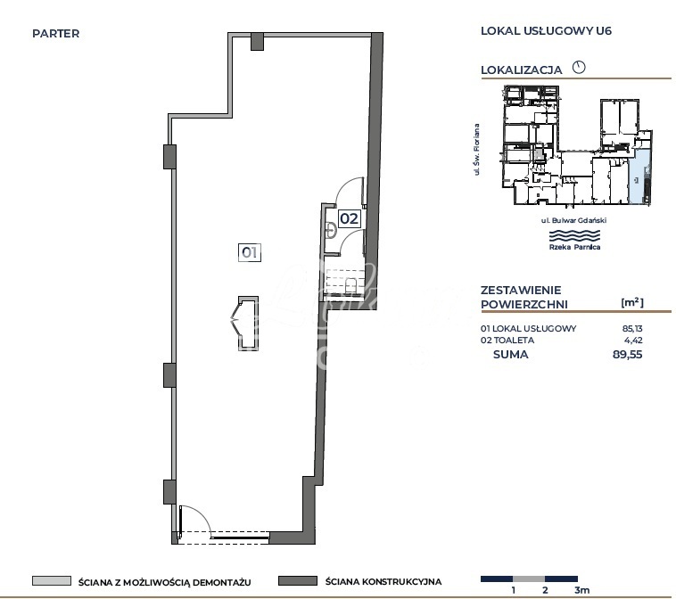 Lokal biurowy na sprzedaż, 89,55&nbsp;m², Szczecin, Śródmieście, Bulwar Gdański - zdjęcie 7