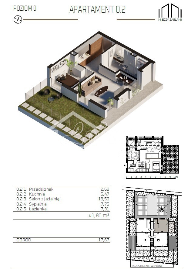 Mieszkanie 42,56&nbsp;m², Niechorze, Żeglarska - zdjęcie 13