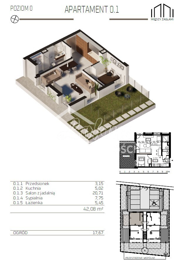 Mieszkanie 42,56&nbsp;m², Niechorze, Żeglarska - zdjęcie 12