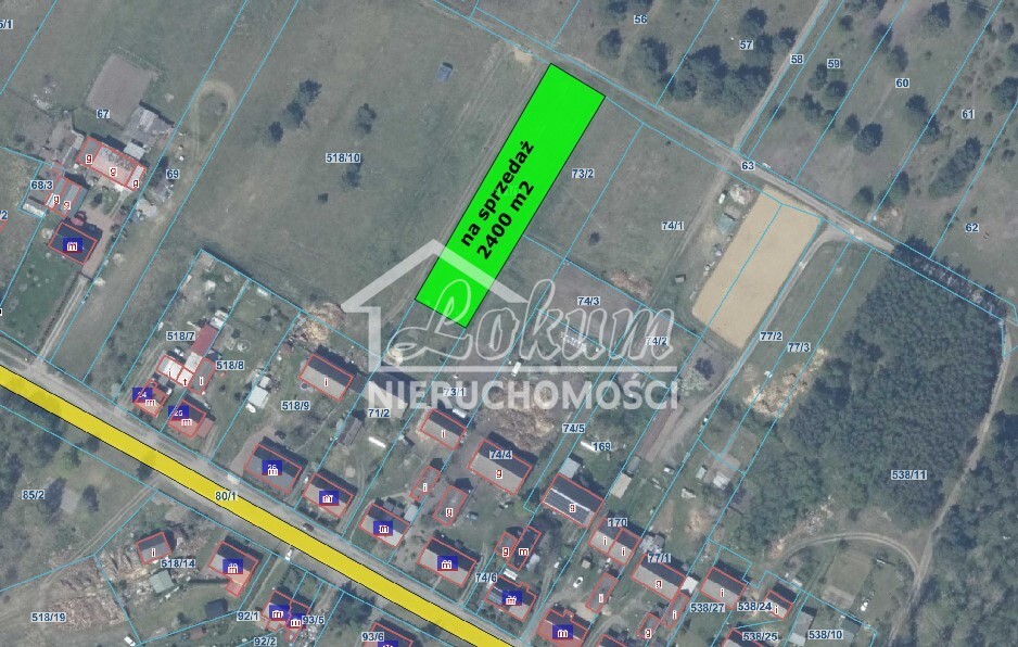 Działka rolna 2400 m², Wierzchosław - zdjęcie 1