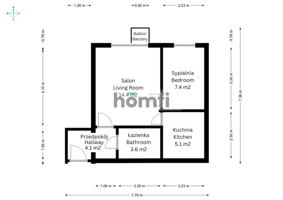 Mieszkanie 34,02&nbsp;m², Ustka, Bałtycka - zdjęcie 14